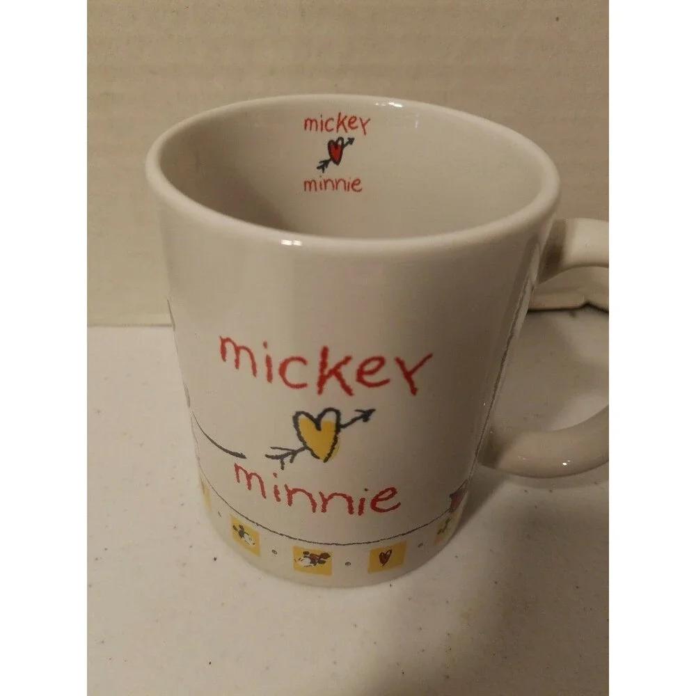 Disney Mickey Mouse Loves Minnie Hearts & Arrows Stick Figures Coffee Mug